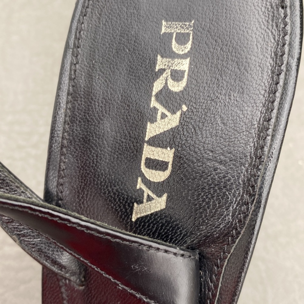 Prada black leather sandals with adjustable straps size 39 - Picture 3 of 8